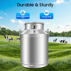 LOYALHEART 50L/13.2 Gallon 304 Stainless Steel Milk Can, Heavy Duty Milk Transport Jug with Sealed Lid for Storage & Transportation - Image 2