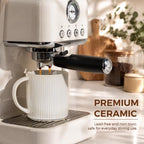 theterra Ceramic Coffee Mugs Set of 6, 14.2 oz Coffee Cups with Handle - Image 5