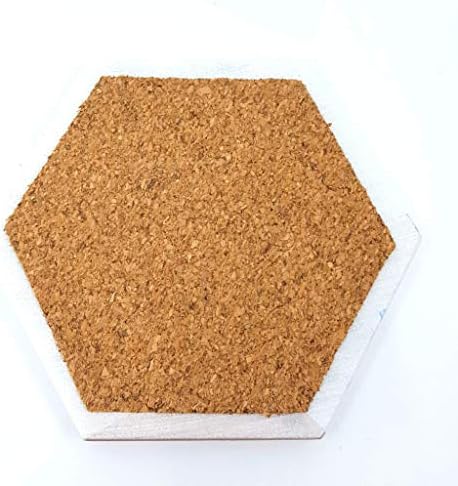 Marble Hexagon Stone Coasters with Rose Gold Accent, Set of 4 - Image 4