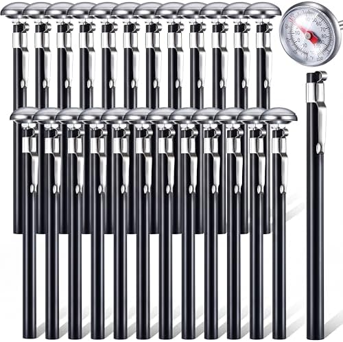 Xuhal 24 Pcs Stainless Steel Kitchen Dial Thermometer 5",Black by Xuhal