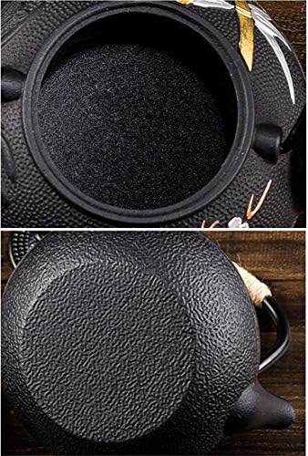 tetsubin cast iron teapot japanese tea kettle workshop with Stainless Steel Infuser(Plum bamboo pattern 20oz）【2.1 lb】 - Image 6