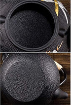 tetsubin cast iron teapot japanese tea kettle workshop with Stainless Steel Infuser(Plum bamboo pattern 20oz）【2.1 lb】 - Image 6
