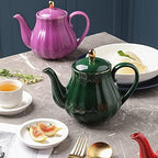 Sweejar 28FLOZ Royal Teapot with Infuser,Porcelain Tea Pot(Jade) - Image 6