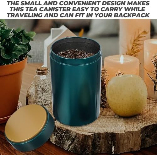 VICASKY 4pcs Tea Tin Canisters with Airtight Lids, Tinplate Xmas - Image 6