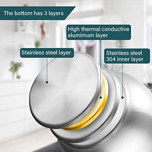 Heavy Duty Tea Kettle Stovetop Whistling Teakettle Teapot,seamless bottom, Stainless Steel 304, Brushed finish (4L) - Image 4