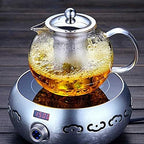 Tea Kettle 650ml/950ml Clear Borosilicate Glass Teapot with Removable 304 Stainless Steel Filter Cool Kettle Flower Teapot Small Tea Pot(950ML) - Image 7