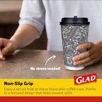 Glad Disposable Coffee Cups with Lids, Java Mocha, 16 Oz, 50 Count, 6-Pack - Image 3