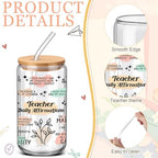 6 Pcs Back to School Teacher Gifts Bulk 16 oz Teacher Glass Cups - Image 4