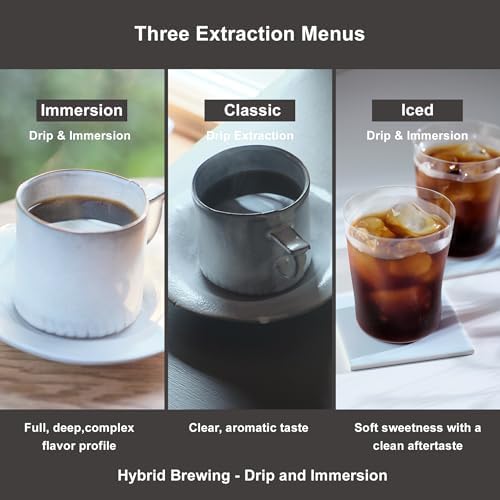 Tiger Hybrid Automatic Coffee Maker | Pour Over & Immersion Coffee Machine | 3 Brew Modes (Classic, Immersion, Iced) | Precision Temp Control | Japanese Design | 24 oz (0.72L) Glass Carafe | Black​ - Image 6