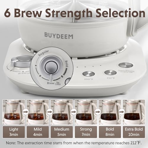 BUYDEEM K156 Tea Maker, Electric Kettle for Tea and Coffee Brewing, 1.6Qt - Image 3
