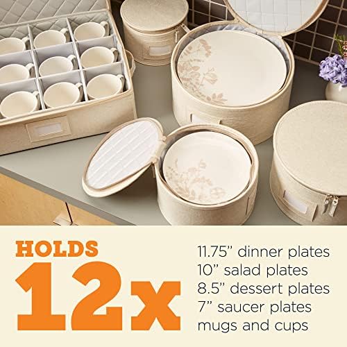 storageLAB China Storage Containers, Containers for Organizing, Hard Shell Case, Felt Plate Dividers, Moving Supplies, Storage Box, Wine, Dishes, Glasses Storage, Charger Plates Storage Containers - Image 4
