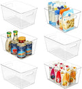 Vtopmart 6 Pack Clear Storage Bins, Pantry Storage Bins with Handle, Large by Vtopmart