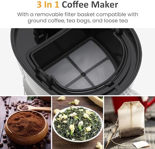 SUNVIVI 20Oz Iced Tea Coffee Maker with Reusable Filter - Small,Hot Brew - Image 4