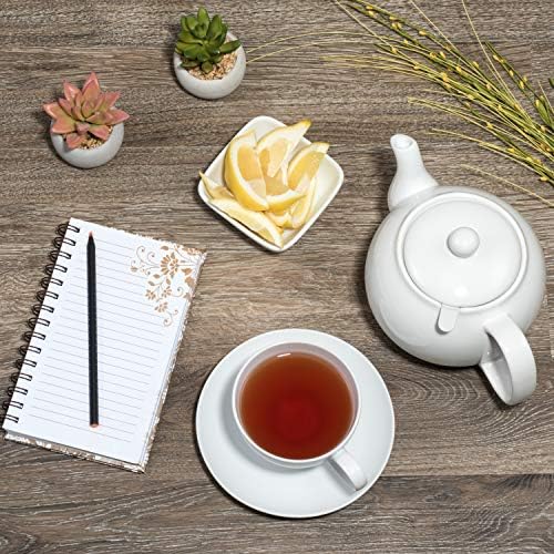 SAKI Large Porcelain Teapot, 48 Ounce Tea Pot with Infuser, Loose Leaf and Blooming Tea Pot - White - Image 7