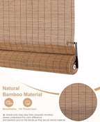 36" W x 72" H Cordless Bamboo Roller Shades for Interior, Camel - Image 5