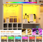 kepptory 72" Tall Wine Bar Cabinet with LED Light, Farmhouse Kitchen Pantry Storage Cabinet with 16 Wine Racks & Glass Holders, Liquor Cabinet for Dining Room Living Room, White - Image 7