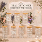 Iced Coffee Mugs, 8 Sets, Glass, 16 oz, Reusable, Inspirational - Image 5