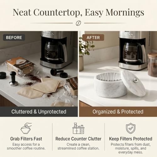 Marble Coffee Filter Holder 6 inch Handmade White - Image 4