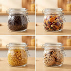 17oz Airtight Glass Jars, 6 Pack Clamp Lid Canisters, Small Food Storage Containers for Spices, Nuts, Snacks, Canning Jar for Jams & Pickling, Pantry Organization - Image 6