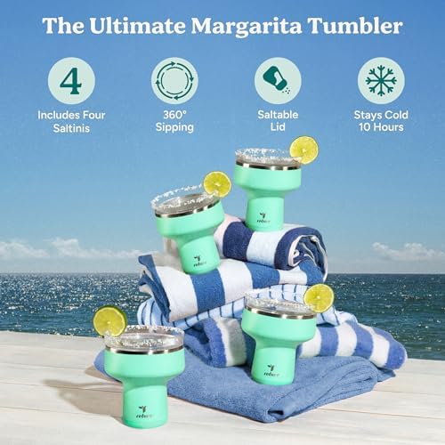REDUCE Saltini 16oz Margarita Tumbler - Insulated Cocktail Glass - 4 Pack - Image 2