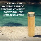 Natrual Bamboo, BPA-Free, Vacuum-Sealed Insulated, Hot-Cold Water Bottle Bamboo and Stainless Steel Water Bottle with Tea Infuser - Image 6