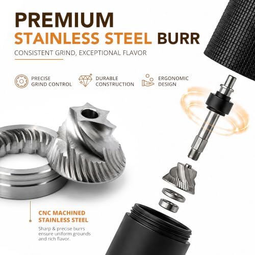 Portable Manual Coffee Grinder, Adjustable Stainless Steel Burr - Image 5