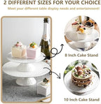 Gomakren White Wedding Cake Stand for Smaller Than 10 Inch Cakes & Ceramic Pour Over Coffee Dripper, 3-Hole Cone Brewer - Image 6