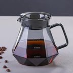 Cafecito Pour Over Coffee Maker Set – 20 oz Glass Carafe with Walnut Base, V60 Dripper & Filters – 5-in-1 Hand Brew Set for Home or Office – Heat-Resistant Borosilicate Glass - Image 4