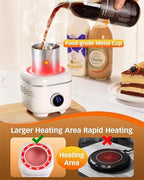 Coffee Warmer with Mood Light,Tea Warmer with Thermal Cover, 2-in-1 Coffee Mug Warmer for Desk(Cooling&Heating),Electric Coffee Mug Warmer for Coffee Tea Juice Yogurt -White - Image 3