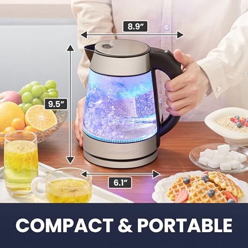 Elite Gourmet EKT-602 BPA-Free Electric Glass Kettle, Cordless 360° Base - Image 6