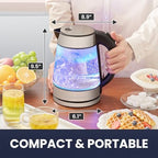 Elite Gourmet EKT-602 BPA-Free Electric Glass Kettle, Cordless 360° Base - Image 6