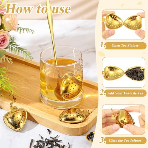 Qinyoung 25 Sets Bridal Shower Tea Party Favors for Guests, Gold - Image 4