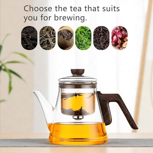 Small 25.4oz Enchanted Glass Teapot, YJX Magnetic Brewing Tea Pot Designed for Convenience, Witchcraft Magic Tea with Infuser for Loose Leaf and Herbal Teas(750ml) - Image 2