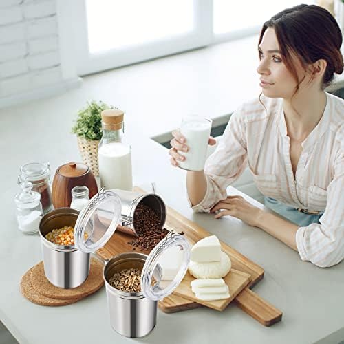 Lallisa 9 Pcs 62 Fl oz Stainless Steel Kitchen Canisters - Image 4