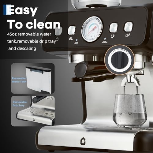 20 Bar Espresso Coffee Machine with Built-in Grinder - Image 2