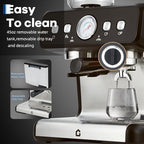 20Bar Espresso Machine with Grinder, 2.8L Pressure Stainless Steel Machine - Image 3