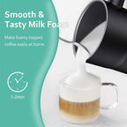 Electric Milk Frother, 4 in 1 Milk Steamer, 11.8oz/350ml Automatic Warm and Cold Foam Maker, Milk Warmer for Latte, Cappuccinos, Macchiato, Hot Chocolate, Coffee, Matte Black - Image 6