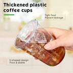 Ziliny 500 Sets 16oz Clear Plastic Cups with Lids Straws Disposable Cups - Image 4