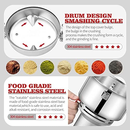 LEJIEYIN Electric herb Grinder 550g High Speed Electric Stainless Steel Spice Flour Mill Herb Grinder Powder Machine for Dry Food Grin - Image 4