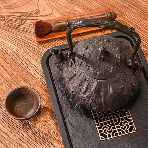 Cast Iron Teapot, Stovetop Safe Tea Kettle With handle, Asian Style Handmade Tea Pot For Home Camping Outdoor Use(0.9L, BlackL) - Image 6