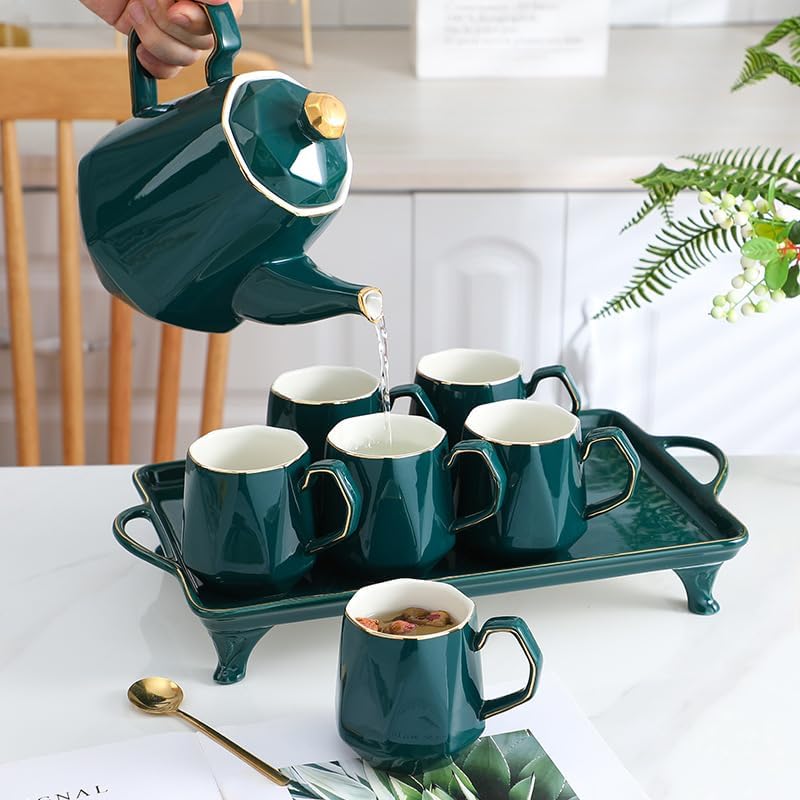 Water Pitcher Nordic Simple Ceramic Cold Kettle Household Water Cup with Afternoon Tea Cup Set Water Jug - Image 3