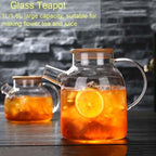 Tea Pot 1L/1.6L Large Capacity Heat-resistant Glass Teapot Flower Teapot Transparent Glass Juice Container Large Teapot Teapot for Infuser (Color : 1000ML) - Image 6