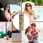 17 oz Bling Stainless Steel Water Bottle Rhinestone Vacuum Water Bottle Glitter Bottles Diamond Vacuum Flask Mug Gift Girls Women (500ml),Cow Yellow - Image 6