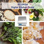 American Weigh Scales SC Series Precision Digital Kitchen Weight Scale with Adapter, Food Measuring Scale, 2kg x 0.1g (Silver), AMW-SC-2KGA - Image 6