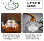 MAGICLULU Creative Pumpkin Shaped Heat Resistant Glass Teapot with Removable Infuser Kung Fu Tea Maker for Loose Leaf Tea Elegant and Easy to Clean Glass Infuser - Image 6