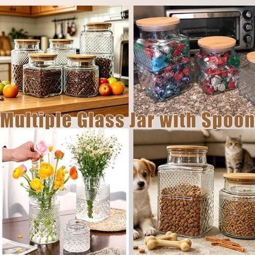 60oz Coffee and Sugar Container Set of 2 Glass Jar with Airtight Lid - Image 6