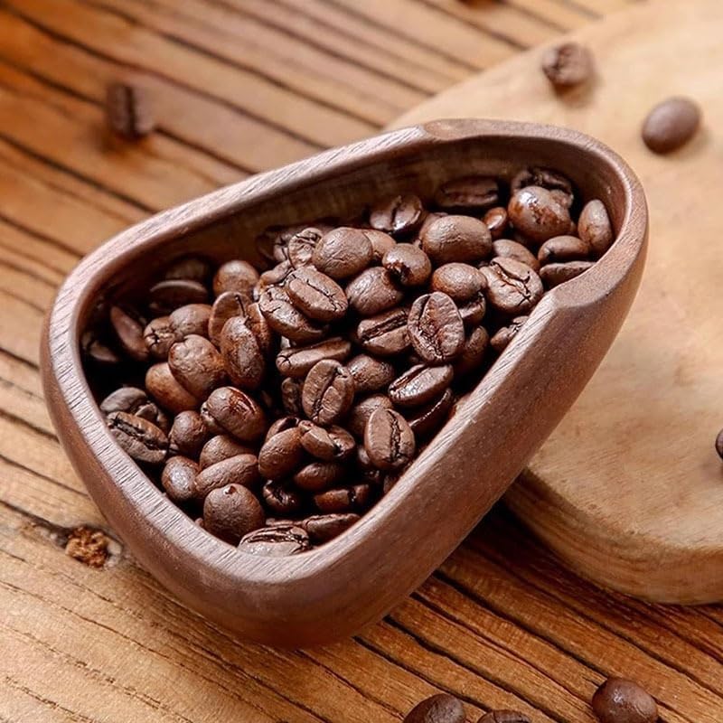 Solid Walnut Wood Coffee Bean Dose Tray Measuring Scoop - Image 3