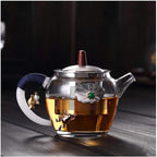 Habiba Tea Kettle Creative Small Teapot Transparent Glass Tea Kettle with Stainless Steel Infuser Hilter, Brewing Container for Home Office Household by Unknown