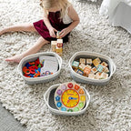 NaturalCozy 5-Piece Rectangle Storage Basket Set- Natural Cotton Rope Woven Baskets for Organizing! Small Basket for Montessori, Baby Nursery, Dog Toy Baskets, Cat Toy Box, Bathroom Organization Bin - Image 5
