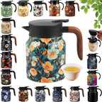 Vintage Floral Tea Stainless Steel Tea Kettle Drip-Proof Tea Pot With Tea Infuser Mini Thermo Coffee Pot Home Teaware (Style 14) - Image 2